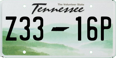 TN license plate Z3316P