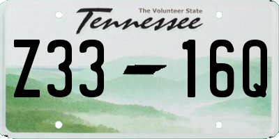 TN license plate Z3316Q