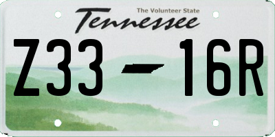 TN license plate Z3316R