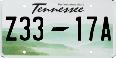 TN license plate Z3317A
