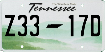 TN license plate Z3317D