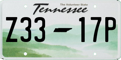 TN license plate Z3317P