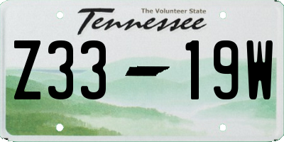 TN license plate Z3319W