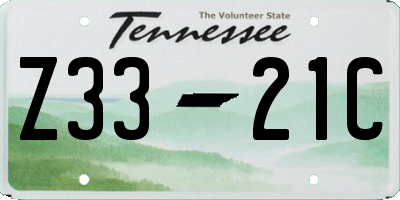 TN license plate Z3321C