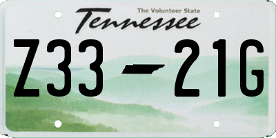 TN license plate Z3321G