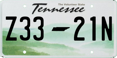 TN license plate Z3321N