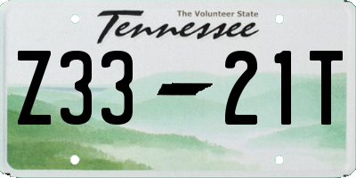 TN license plate Z3321T