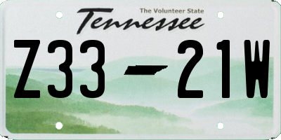 TN license plate Z3321W