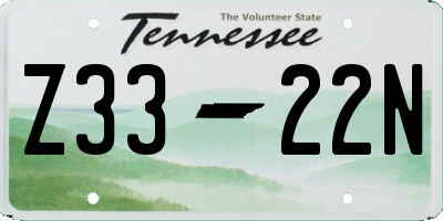 TN license plate Z3322N