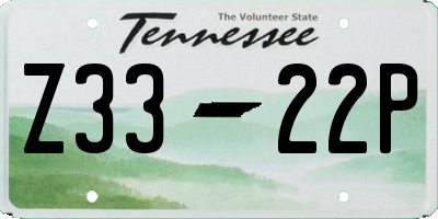 TN license plate Z3322P