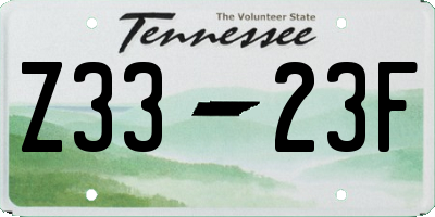 TN license plate Z3323F