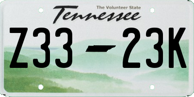 TN license plate Z3323K