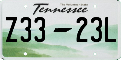 TN license plate Z3323L