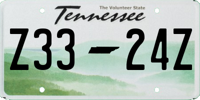 TN license plate Z3324Z