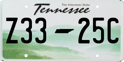TN license plate Z3325C
