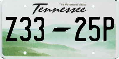 TN license plate Z3325P