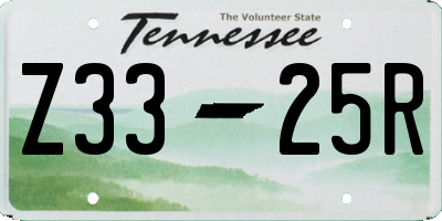 TN license plate Z3325R