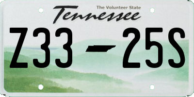TN license plate Z3325S