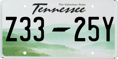 TN license plate Z3325Y