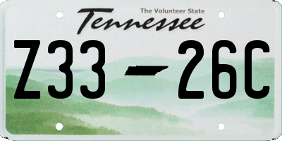 TN license plate Z3326C