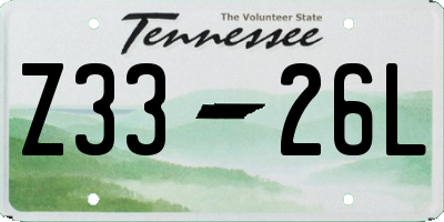 TN license plate Z3326L