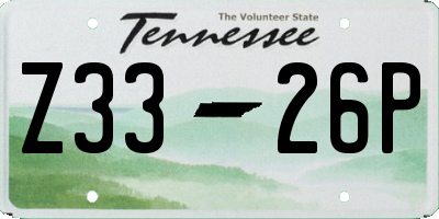 TN license plate Z3326P