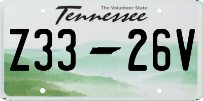TN license plate Z3326V