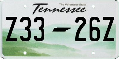 TN license plate Z3326Z