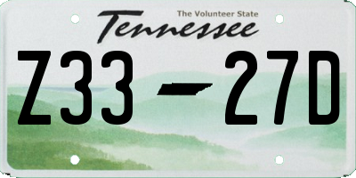 TN license plate Z3327D