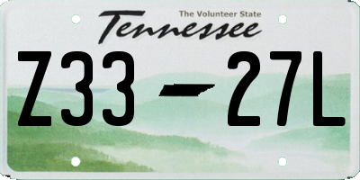 TN license plate Z3327L