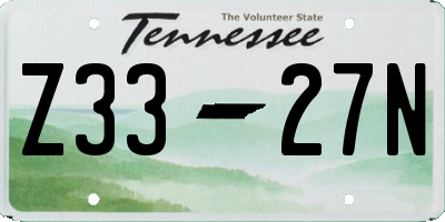TN license plate Z3327N