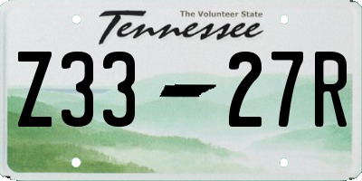 TN license plate Z3327R
