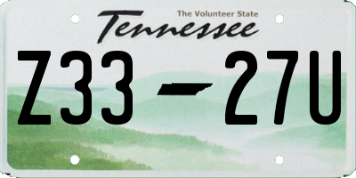 TN license plate Z3327U