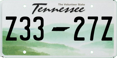 TN license plate Z3327Z