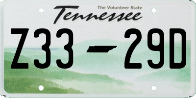 TN license plate Z3329D