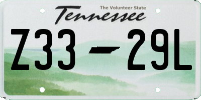 TN license plate Z3329L