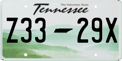 TN license plate Z3329X