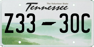 TN license plate Z3330C