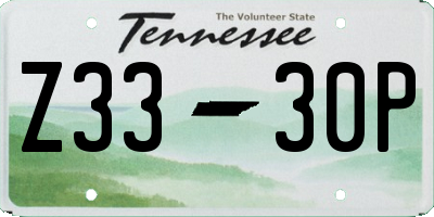 TN license plate Z3330P