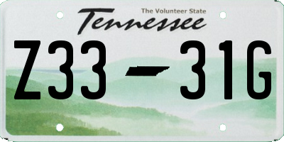 TN license plate Z3331G