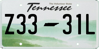 TN license plate Z3331L