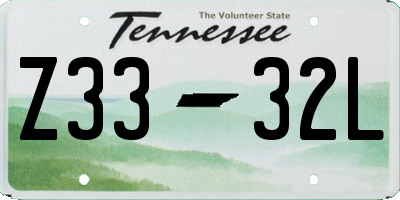 TN license plate Z3332L