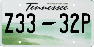 TN license plate Z3332P