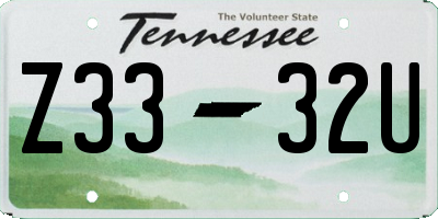 TN license plate Z3332U