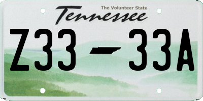 TN license plate Z3333A