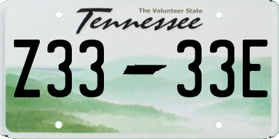 TN license plate Z3333E
