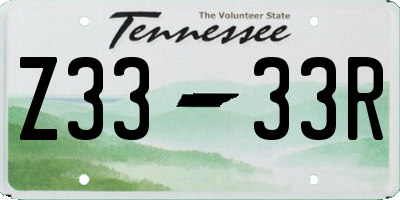 TN license plate Z3333R