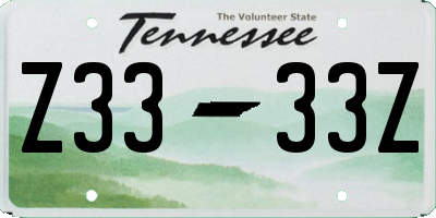 TN license plate Z3333Z