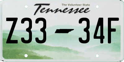 TN license plate Z3334F