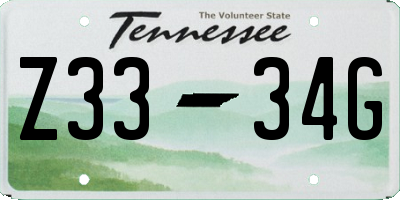 TN license plate Z3334G